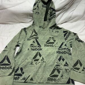 Reebok Unwind AOP Hoodie Sweatshirt All Over Print Mens Medium Sea Green